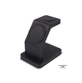 2708 | Xoopar Icon 3 in 1 Magnetic Wireless charger - Schwarz bedrucken, Art.-Nr. LT41507-N0002