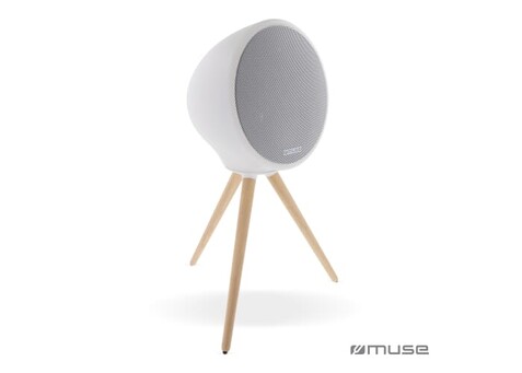 M-655 | Muse Voll-LED, spritzwassergeschützter Bluetooth-Lautsprecher mit Stativ 100W - Weiss bedrucken, Art.-Nr. LT45600-N0001