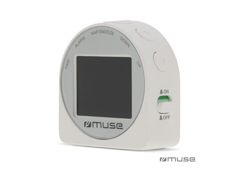 M-09 C | Muse Travel Alarm Clock - Weiss bedrucken, Art.-Nr. LT45812-N0001