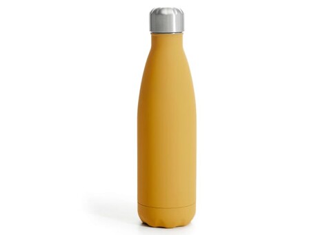 Sagaform Nils Stahlflasche Gummi 500ml - Dunkelgelb bedrucken, Art.-Nr. LT52022-N0040