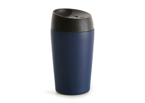 Sagaform Loke Reisebecher Farbe beschichtet 240ml - Dunkelblau bedrucken, Art.-Nr. LT52101-N0010