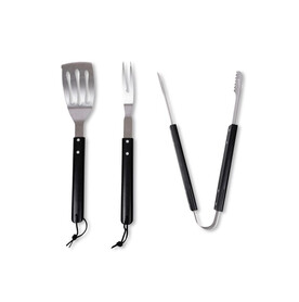 Sagaform Fredde BBQ Set 3-tlg. - Schwarz / Silber bedrucken, Art.-Nr. LT52225-N0205