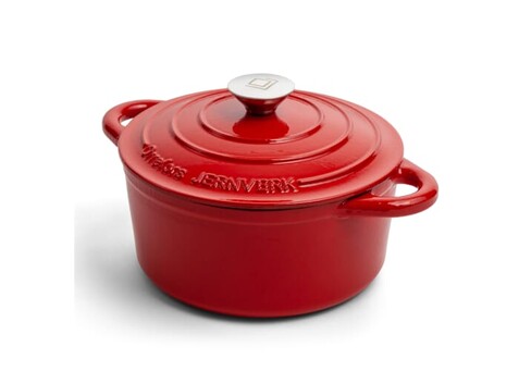 Orrefors Jernverk Emaillierte Eisenpfanne 2.8L - Rot bedrucken, Art.-Nr. LT54009-N0021