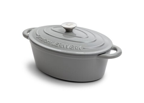 Orrefors Jernverk Emaillierte Ovale Eisenpfanne 3.5L - Hellgrau bedrucken, Art.-Nr. LT54010-N0062