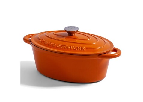 Orrefors Jernverk Emaillierte Ovale Eisenpfanne 3.5L - Orange bedrucken, Art.-Nr. LT54010-N0026