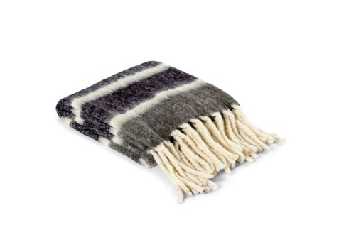 Kosta Linnewäfveri Wollplaid Streifen - Dunkelgrau bedrucken, Art.-Nr. LT54507-N0060