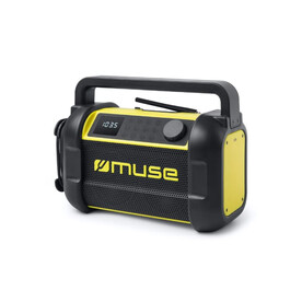 M-928 | Muse arbeitsradio mit bluetooth 20W mit FM-Radio - Schwarz / Gelb bedrucken, Art.-Nr. LT55007-N0241