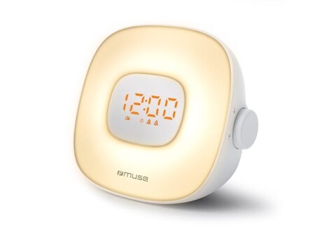 ML-198 | Muse wake up light FM-Radio - Weiss bedrucken, Art.-Nr. LT55009-N0001