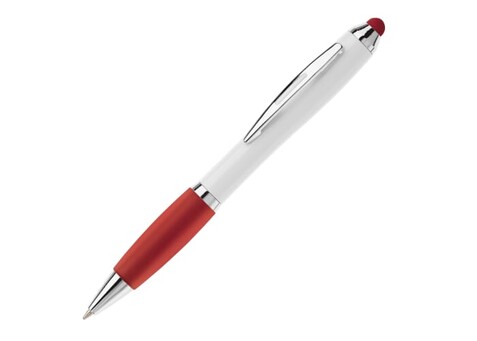 Kugelschreiber Hawaï Stylus weiß - Weiss / Rot bedrucken, Art.-Nr. LT80433-N0121