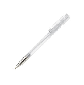 Kugelschreiber Nash Transparent mit Metallspitze - Transparent Weiss bedrucken, Art.-Nr. LT80805-N0401 Kugelschreiber Nash Transparent mit Metallspitze - Transparent Weiss bedrucken, Art.-Nr. LT80805-N0401