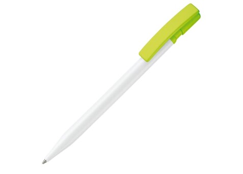 Kugelschreiber Nash Hardcolour - Weiss / Hellgrün bedrucken, Art.-Nr. LT80815-N0132