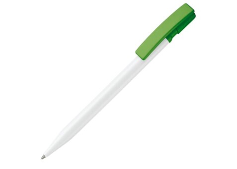 Kugelschreiber Nash Hardcolour - Weiss / Grün bedrucken, Art.-Nr. LT80815-N0131