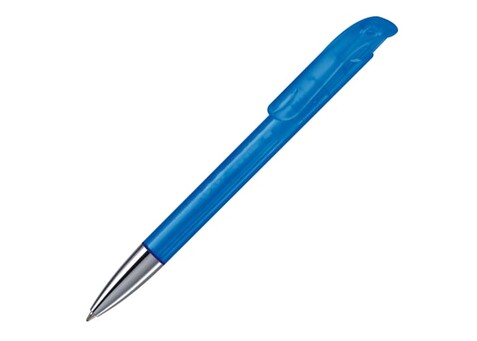 Kugelschreiber Atlas Transparent mit Metallspitze - Transparent Blau bedrucken, Art.-Nr. LT80827-N0411