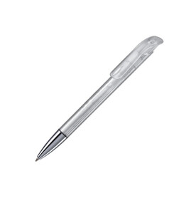 Kugelschreiber Atlas Transparent mit Metallspitze - Transparent Weiss bedrucken, Art.-Nr. LT80827-N0401