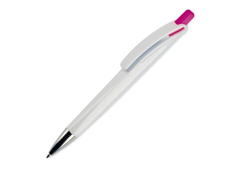 Kugelschreiber Riva Hardcolour - Weiß/Dunkelrosa bedrucken, Art.-Nr. LT80835-N0178