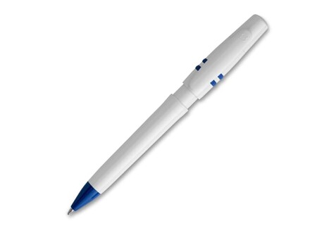 Kugelschreiber Nora hardcolour - Weiss / Dunkelblau bedrucken, Art.-Nr. LT80904-N0110
