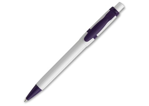 Kugelschreiber Olly hardcolour - Weiss / Purple bedrucken, Art.-Nr. LT80940-N0172