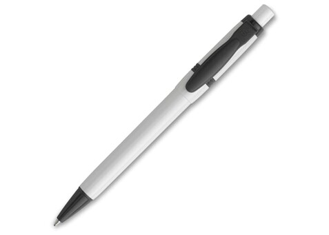 Kugelschreiber Olly hardcolour - Weiss / Grau bedrucken, Art.-Nr. LT80940-N0161