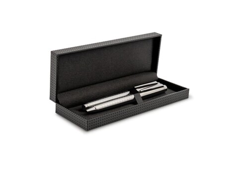 Kugelschreiber- und Rollerball-Set Dallas - Silber bedrucken, Art.-Nr. LT82152-N0005