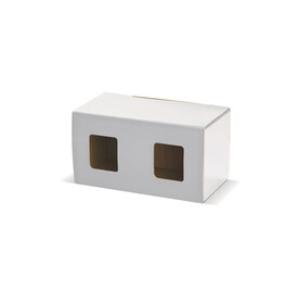 Verpackung für zwei Becher mit Fenster - Weiss bedrucken, Art.-Nr. LT83201-N0001