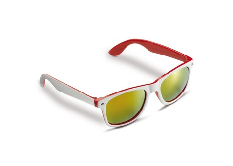 Sonnenbrille Jeffrey, zweifarbig UV400 - Weiss / Rot bedrucken, Art.-Nr. LT86712-N0121