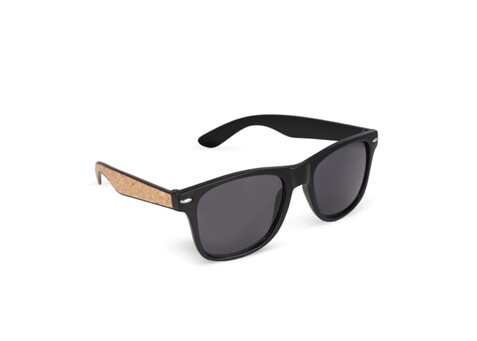 Justin RPC-Sonnenbrille mit Korkeinlage UV400 - Schwarz bedrucken, Art.-Nr. LT86720-N0002