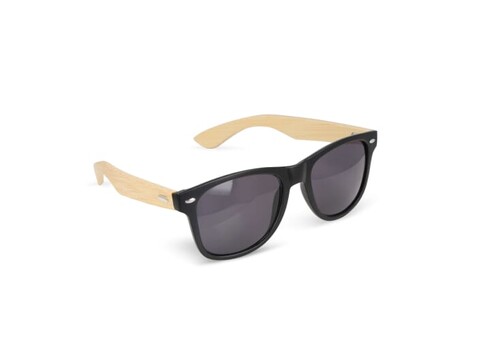 Justin RPC-Sonnenbrille mit Bambus UV400 - Schwarz bedrucken, Art.-Nr. LT86721-N0002