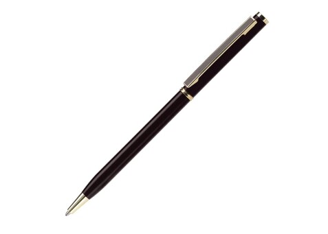 Metallkugelschreiber Slim mit Gold Applikation - Schwarz bedrucken, Art.-Nr. LT87060-N0002