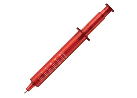 Spritzenstift transparent - Transparent / Rot bedrucken, Art.-Nr. LT87227-N0421 Spritzenstift transparent - Transparent / Rot bedrucken, Art.-Nr. LT87227-N0421