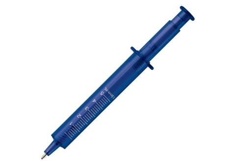 Spritzenstift transparent - Transparent / Blau bedrucken, Art.-Nr. LT87227-N0411