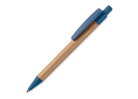 Kugelschreiber Bambus mit Weizenstroh Elementen - Blau bedrucken, Art.-Nr. LT87284-N0011