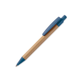 Kugelschreiber Bambus mit Weizenstroh Elementen - Blau bedrucken, Art.-Nr. LT87284-N0011