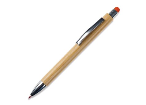Bambus Kugelschreiber New York mit Touchpen - Orange bedrucken, Art.-Nr. LT87285-N0026 Bambus Kugelschreiber New York mit Touchpen - Orange bedrucken, Art.-Nr. LT87285-N0026