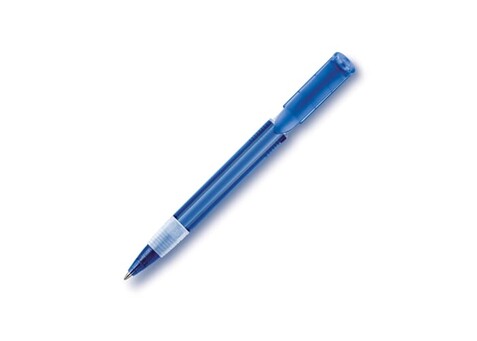 Kugelschreiber S40 Grip Transparent - Transparent Dunkelblau bedrucken, Art.-Nr. LT87527-N0410