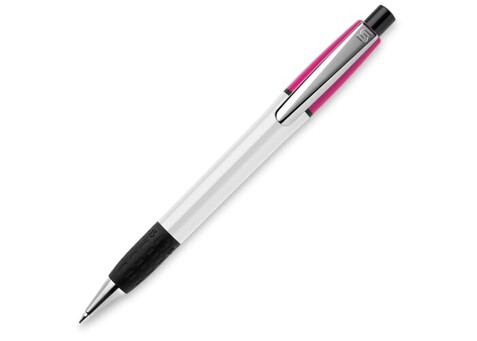 Kugelschreiber Semyr Grip Colour hardcolour - Weiss / Rosa bedrucken, Art.-Nr. LT87536-N0176 Kugelschreiber Semyr Grip Colour hardcolour - Weiss / Rosa bedrucken, Art.-Nr. LT87536-N0176
