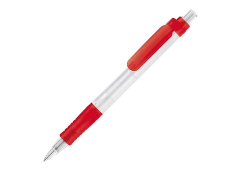 Kugelschreiber Vegetal Pen Clear Transparent - Gefrostet Rot bedrucken, Art.-Nr. LT87540-N5421