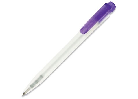 Kugelschreiber Ingeo TM Pen Clear Transparent - Mattes Lila bedrucken, Art.-Nr. LT87543-N5472