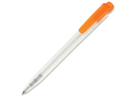 Kugelschreiber Ingeo TM Pen Clear Transparent - Gefrostet Orange bedrucken, Art.-Nr. LT87543-N5426