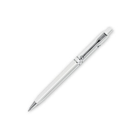 Kugelschreiber Raja Chrome recycled hardcolour - Weiss bedrucken, Art.-Nr. LT87556-N0001