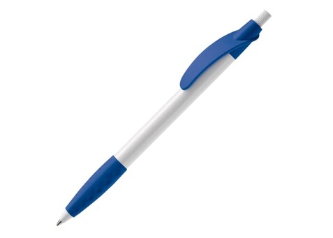 Kugelschreiber Cosmo Grip HC - Weiss / Royalblau bedrucken, Art.-Nr. LT87622-N0114