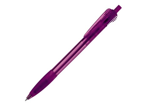 Kugelschreiber Cosmo Grip Transparent - Transparent Violett bedrucken, Art.-Nr. LT87624-N0472