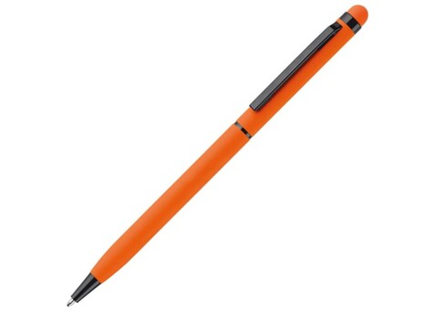 Kugelschreiber Stylus Metall gummiert - Orange bedrucken, Art.-Nr. LT87761-N0026