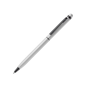 Kugelschreiber Stylus Metall gummiert - Silber bedrucken, Art.-Nr. LT87761-N0005
