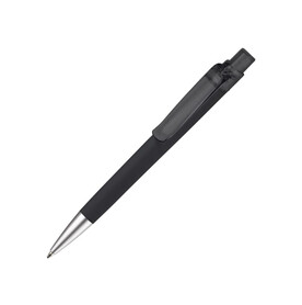 Kugelschreiber Triago gummiert - Schwarz bedrucken, Art.-Nr. LT87765-N0002