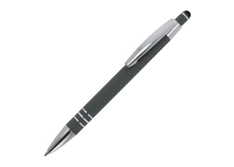 Kugelschreiber Athen Metall Soft Touch - Grau bedrucken, Art.-Nr. LT87781-N0061