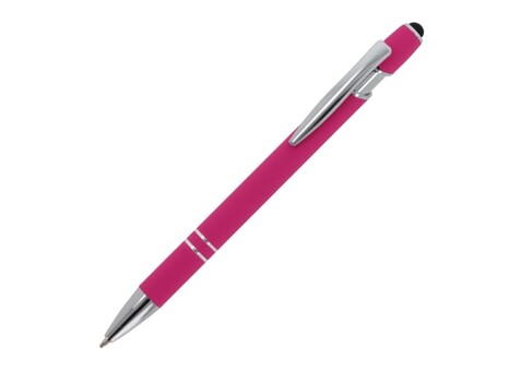 Kugelschreiber Paris Metall Soft Touch - Rosa bedrucken, Art.-Nr. LT87782-N0076