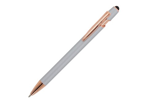 Kugelschreiber Paris Deluxe Metall gummiert - Silber bedrucken, Art.-Nr. LT87783-N0005