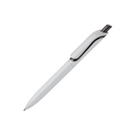 Kugelschreiber Modell Click Shadow - Hergestellt in Deutschland - Weiss / Schwarz bedrucken, Art.-Nr. LT87864-N0102