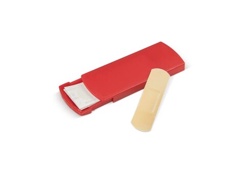 Pflasterbox - Ecru / Rot bedrucken, Art.-Nr. LT90397-N5421
