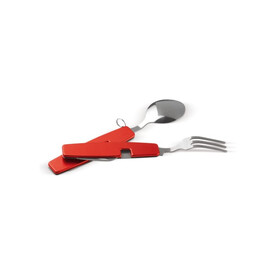 Zusammenklappbares Besteck im Multi-tool - Rot bedrucken, Art.-Nr. LT90405-N0021